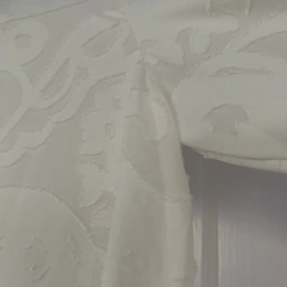 LOFT blouse top Textured Swirl Tie Back Blouse white size Small - Picture 8 of 16